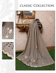 Swiss Laser Lace Shawl for Women - All-Season Comfort, Winter Warmth in Grey